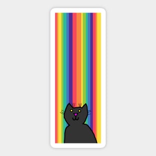 Kitty Cat at the End of the Rainbow Sticker